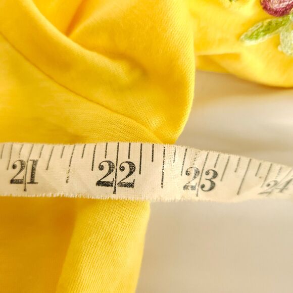 NWT Anthropologie Fig and Flower Womens 2X Yellow Floral Embroidered Tunic - Picture 6 of 8